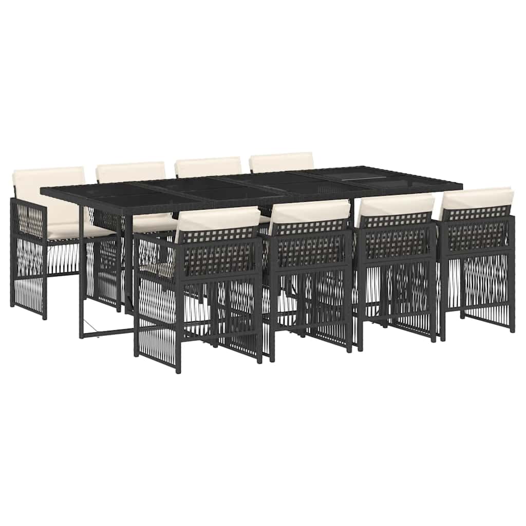 Garden Dining Set Black And Cream White Vidaxl
