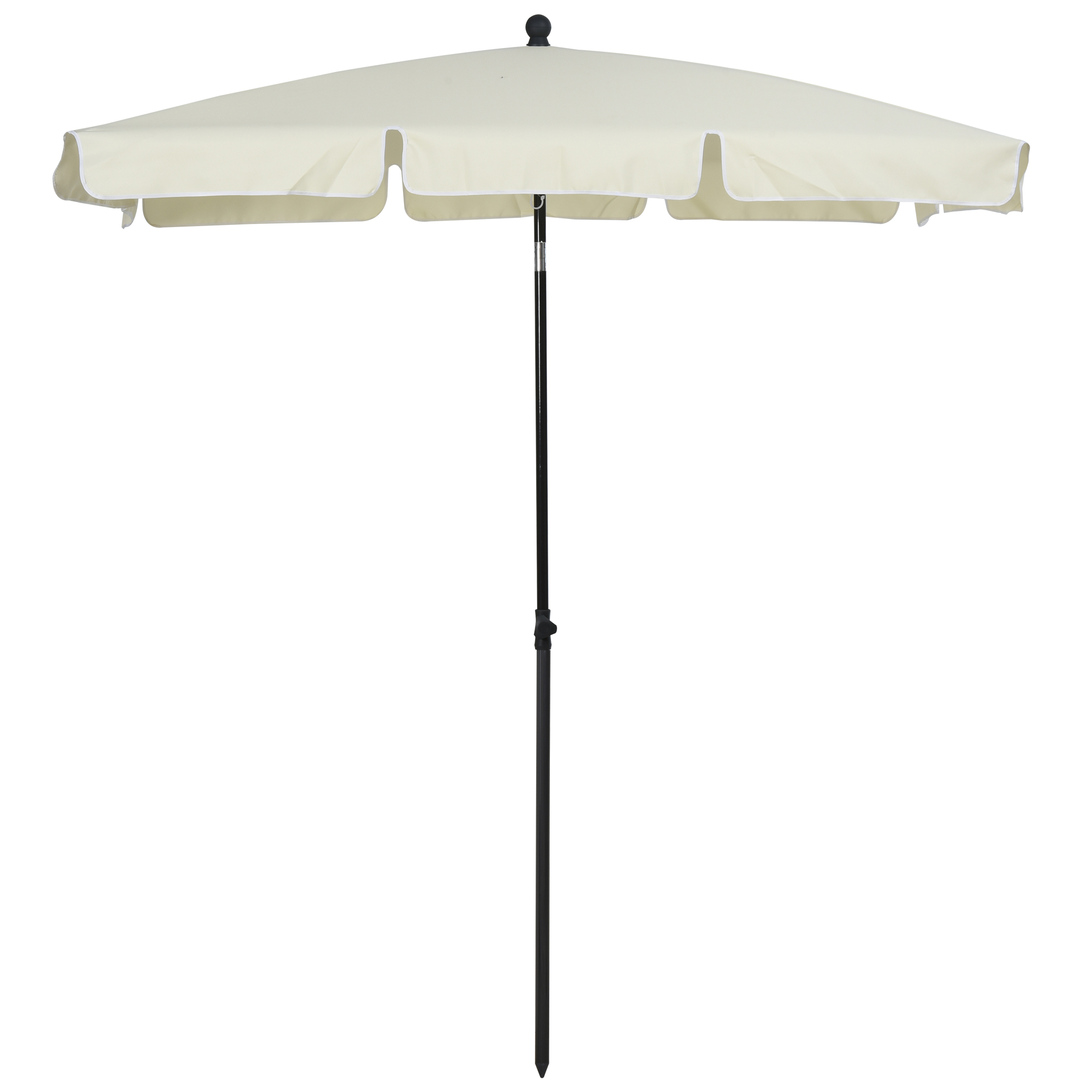 Parasol Rectangulaire 198x130x245 Cm En Aluminium Inclinable Beige