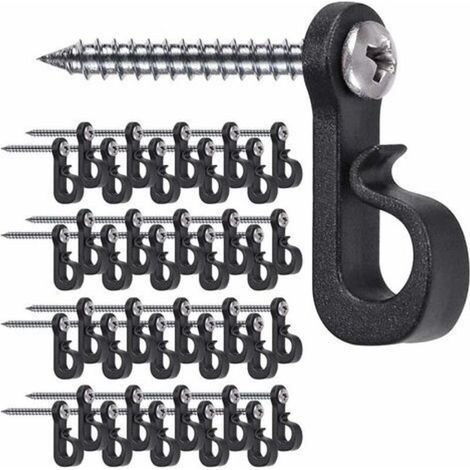 Crochets de suspension à vis cruciforme pour guirlandes lumineuses et câbles, 9,1 kg, lot de 40