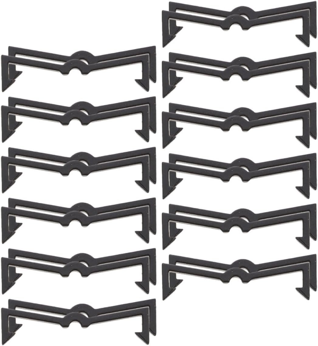 Crochets de rangement pour panneau perforé en plastique noir, fixation par clip, lot de 250