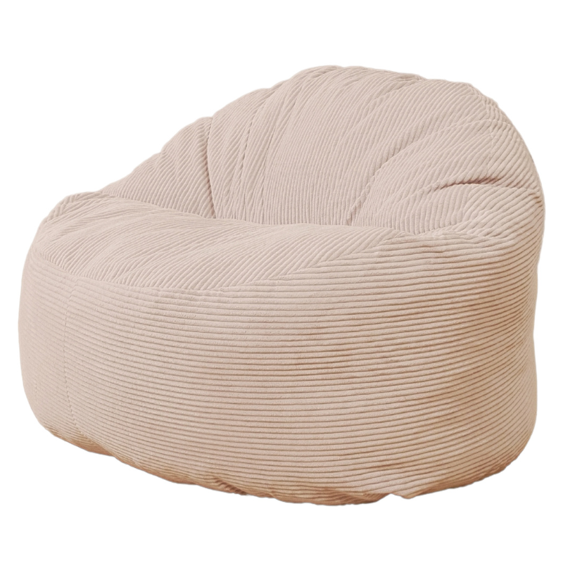 Bananair - Pouf Velours Côtelé Épais - 100cm Blanc