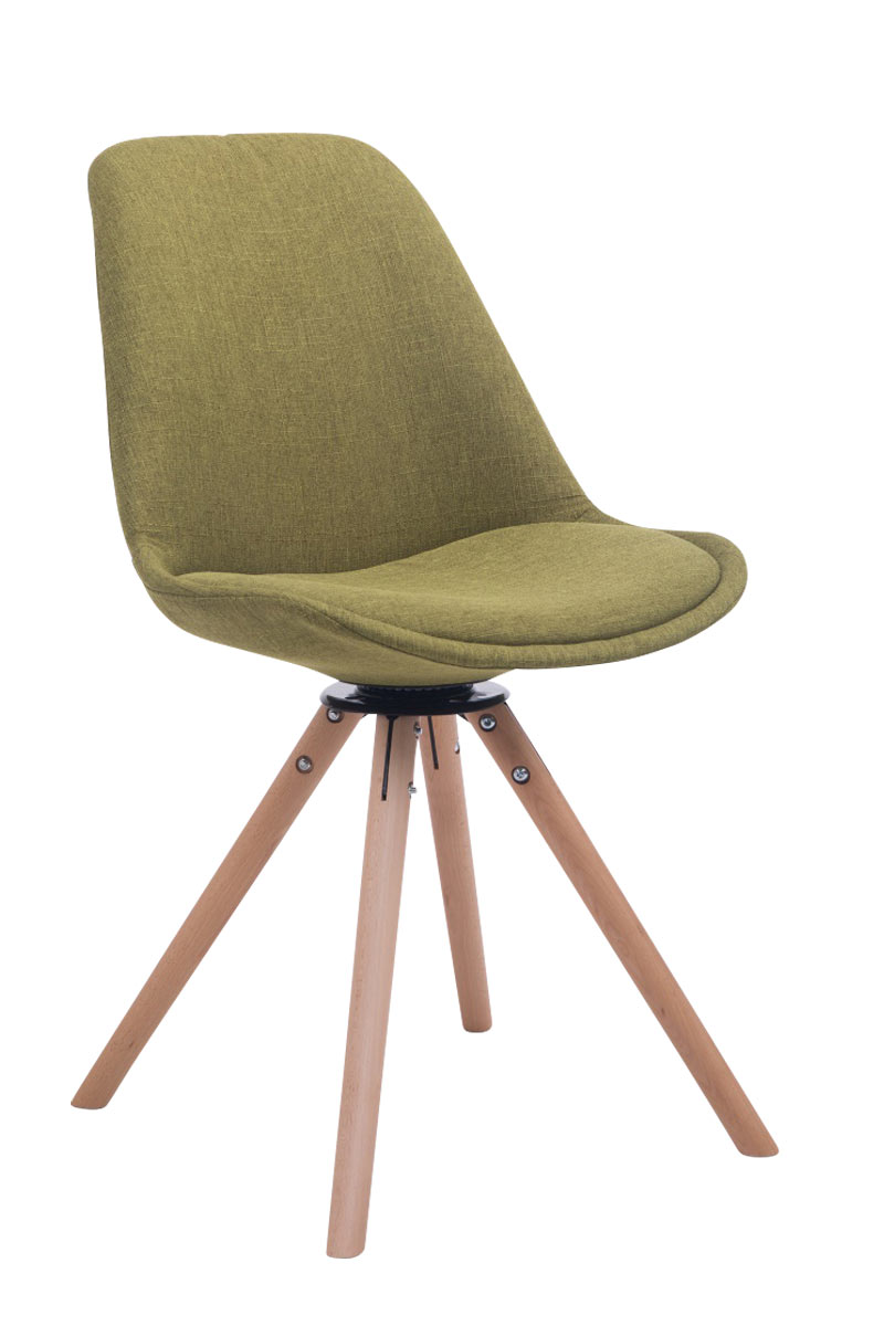 Clp - Chaise De Salle À Manger Troyes Pivotante Tissu Pieds Rond Vert