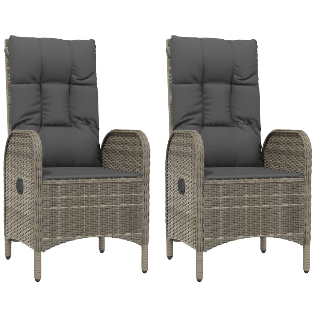 Vidaxl - Gartenstühle 2 Stk. Poly Rattan Grau