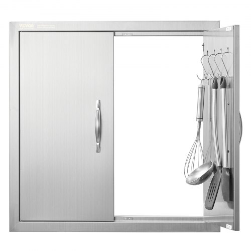 Porta Accesso Barbecue, Doppia Porta Cucina Esterna 61x61 Cm