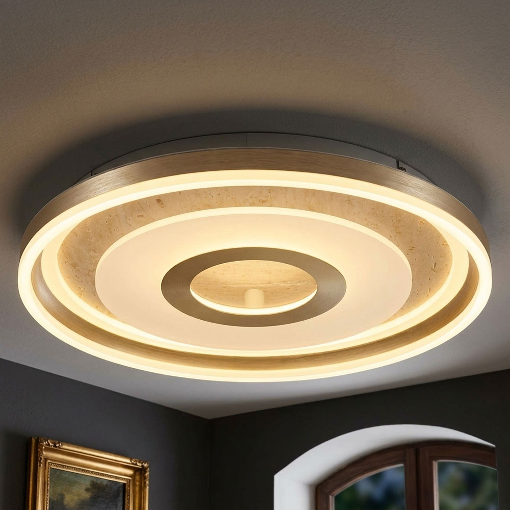 Led Deckenleuchte Deckenlampe Wohnzimmerlampe Glas Champagnerfarben Matt D 40 Cm