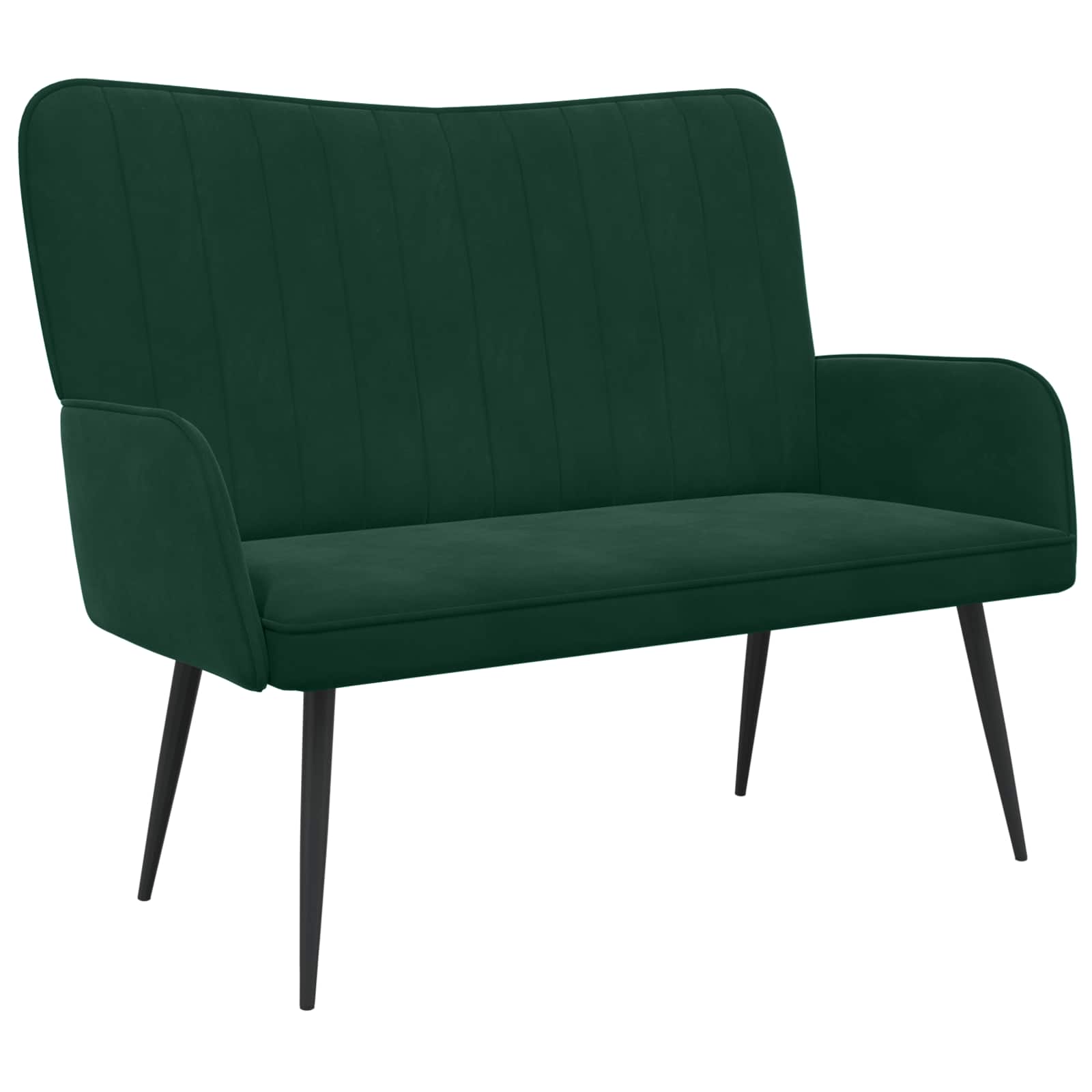 2-seater Sofa Dark Green 115 X 61 X 87 Cm Velvet Vidaxl