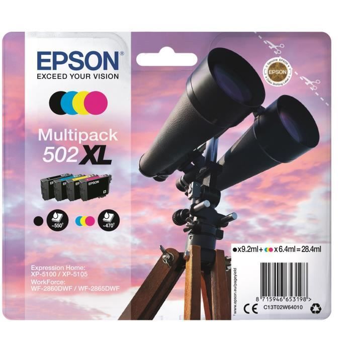 Epson Multipack 502 Xl - Fernglas - Schwarz, Cyan, Gelb, Magenta (C13t02w64020) - Bild 5