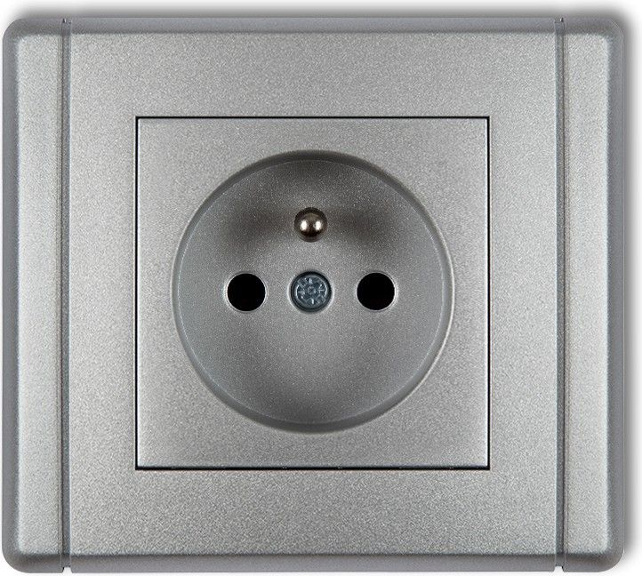 Karlik Flexi-Einzelsteckdose Mit/Ohne 2P+Z, Silbermetallic 7Fgp-1Zp