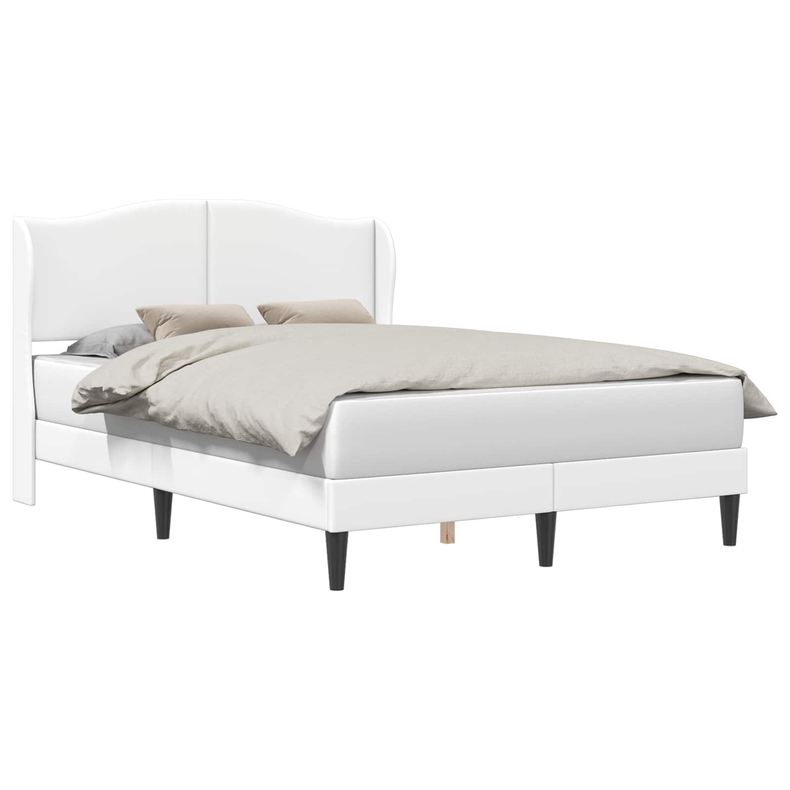 Bed Frame With Headboard White 160 X 200 Cm Faux Leather Vidaxl