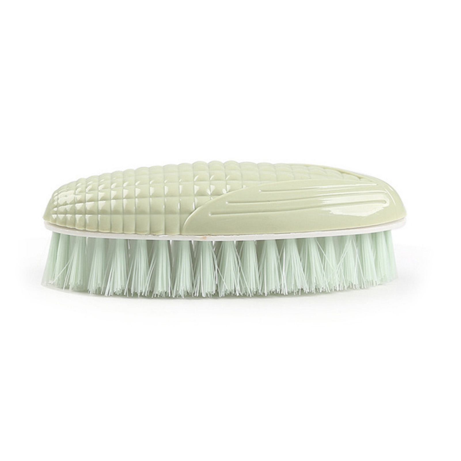 Brosse à vêtements forme épi de maïs, poils doux en nylon, manche antidérapant, verte