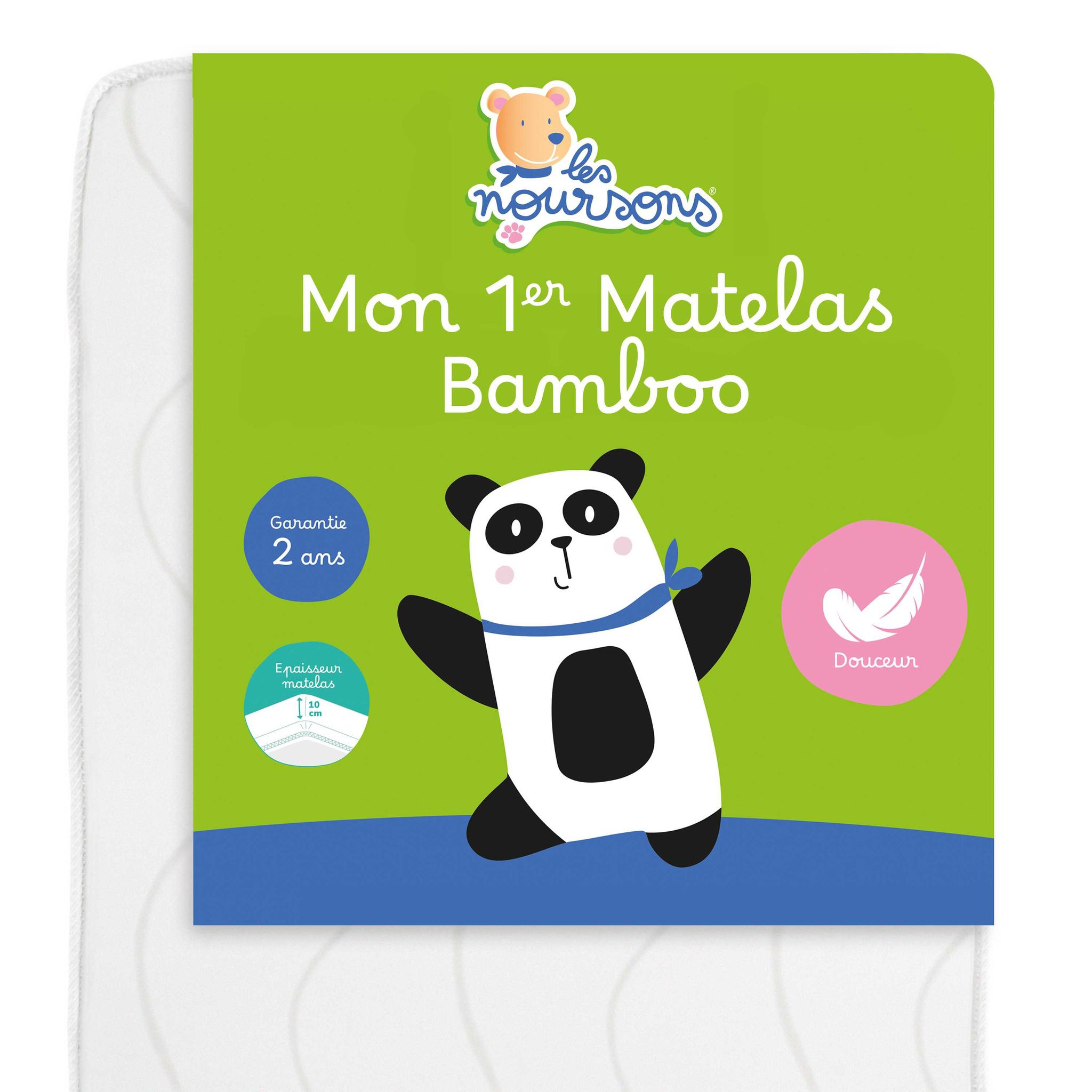 Les Noursons - Matelas Bébé / Enfant Bamboo - 70x140 Cm - Sans