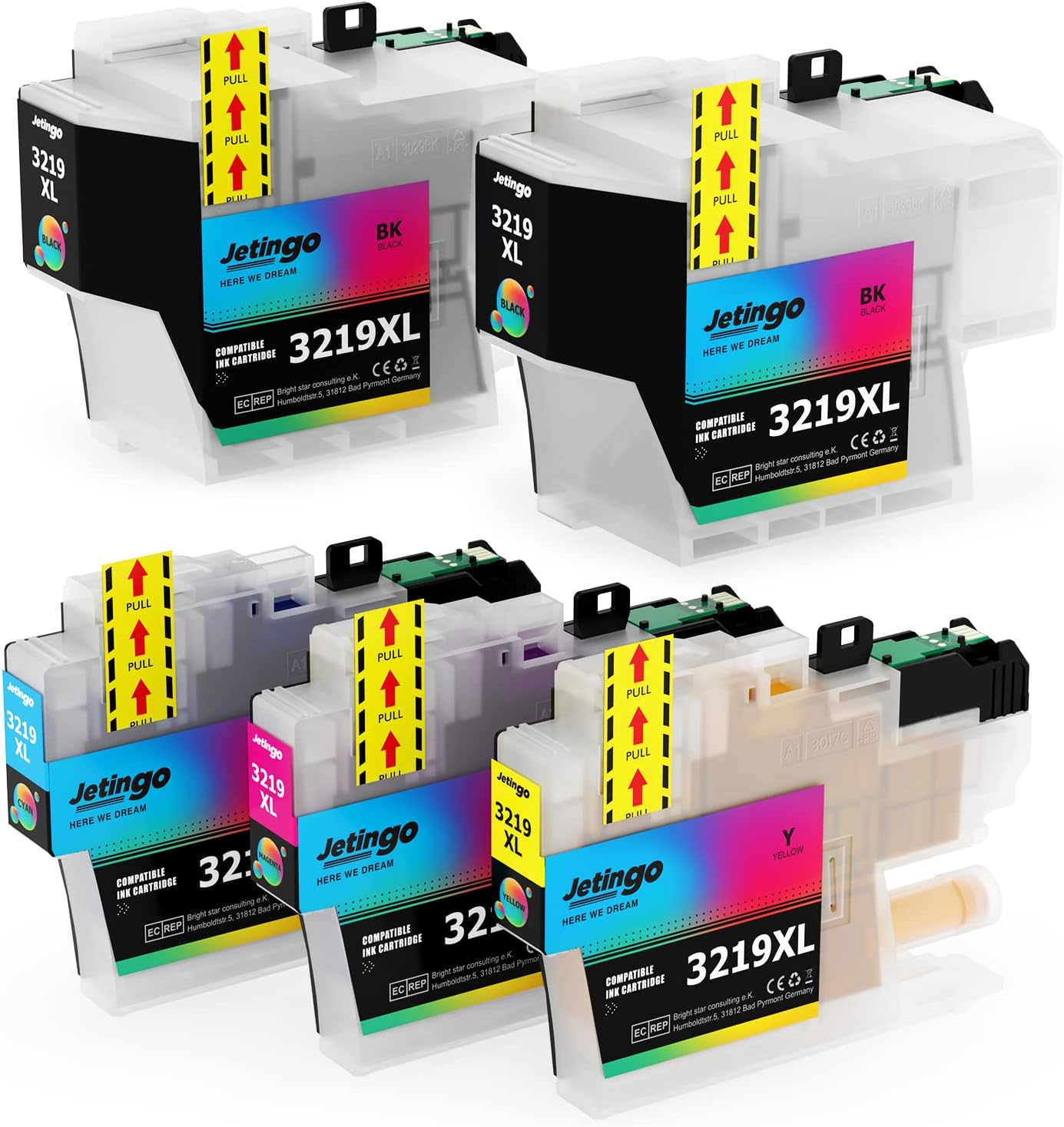 5 Cartucce D'Inchiostro Per Brother 3219xl 3217xl Mfc-j5330dw Mfc-j5335dw Mfc-j5335dw