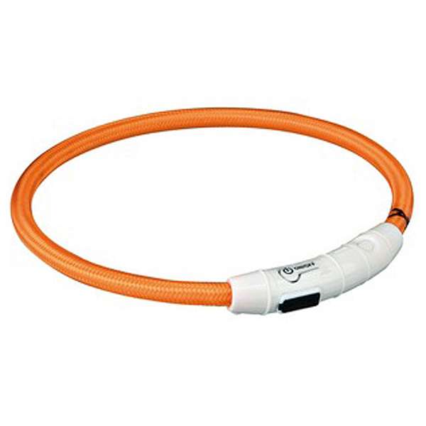 Trixie Flash Light Ring USB Illuminated Dog Safety Collar Orange Size M-L 7mm 45cm - Image 6