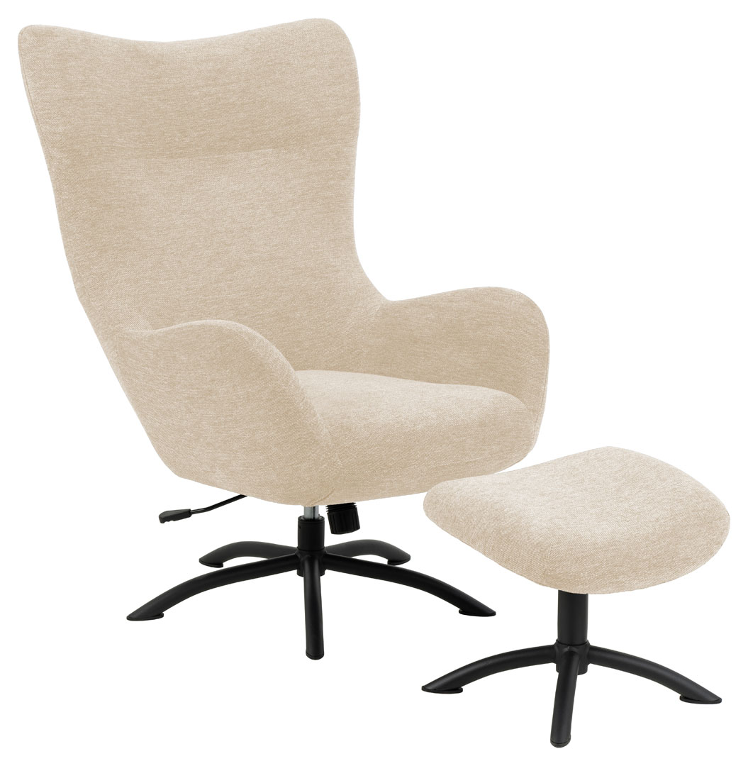 Actona Braun Recliner Mit Hocker, Talgarth – Creme – Ca. 76X105x86cm - Bild 4