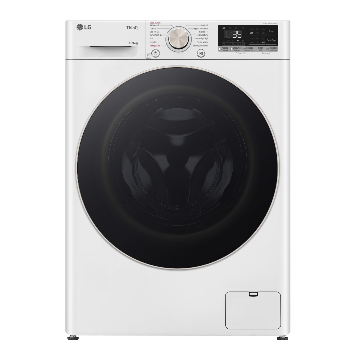 D4r7011tswg Lavasciuga 11/6kg Ai Dd, Classe D, 1400 Giri, Turbowash 360, Vapore, Wi-fi. Tipo Di Carica: Caricamento Frontale, Posizionamento Dell'apparecchio: Libera Installazione, Colore Del Pr... - Lg