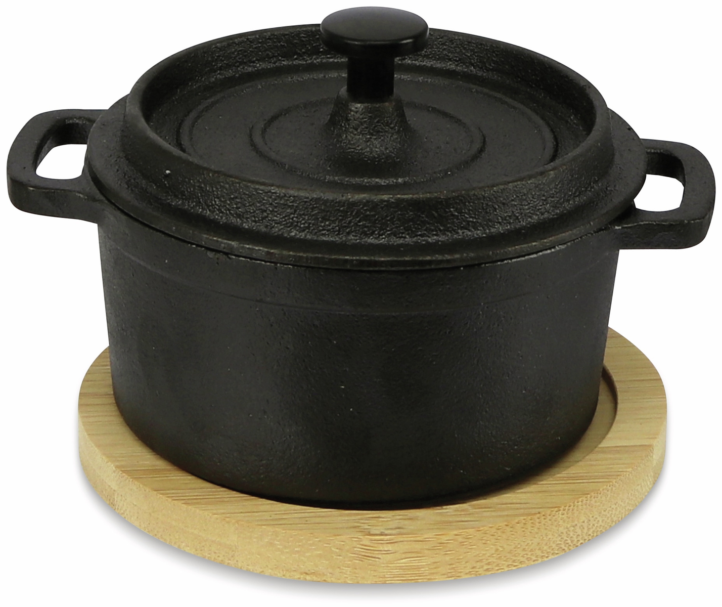 Koopman Gusseiserner Topf Mit Deckel Und Brett Zum Servieren Von Warmen Speisen, 200 Ml