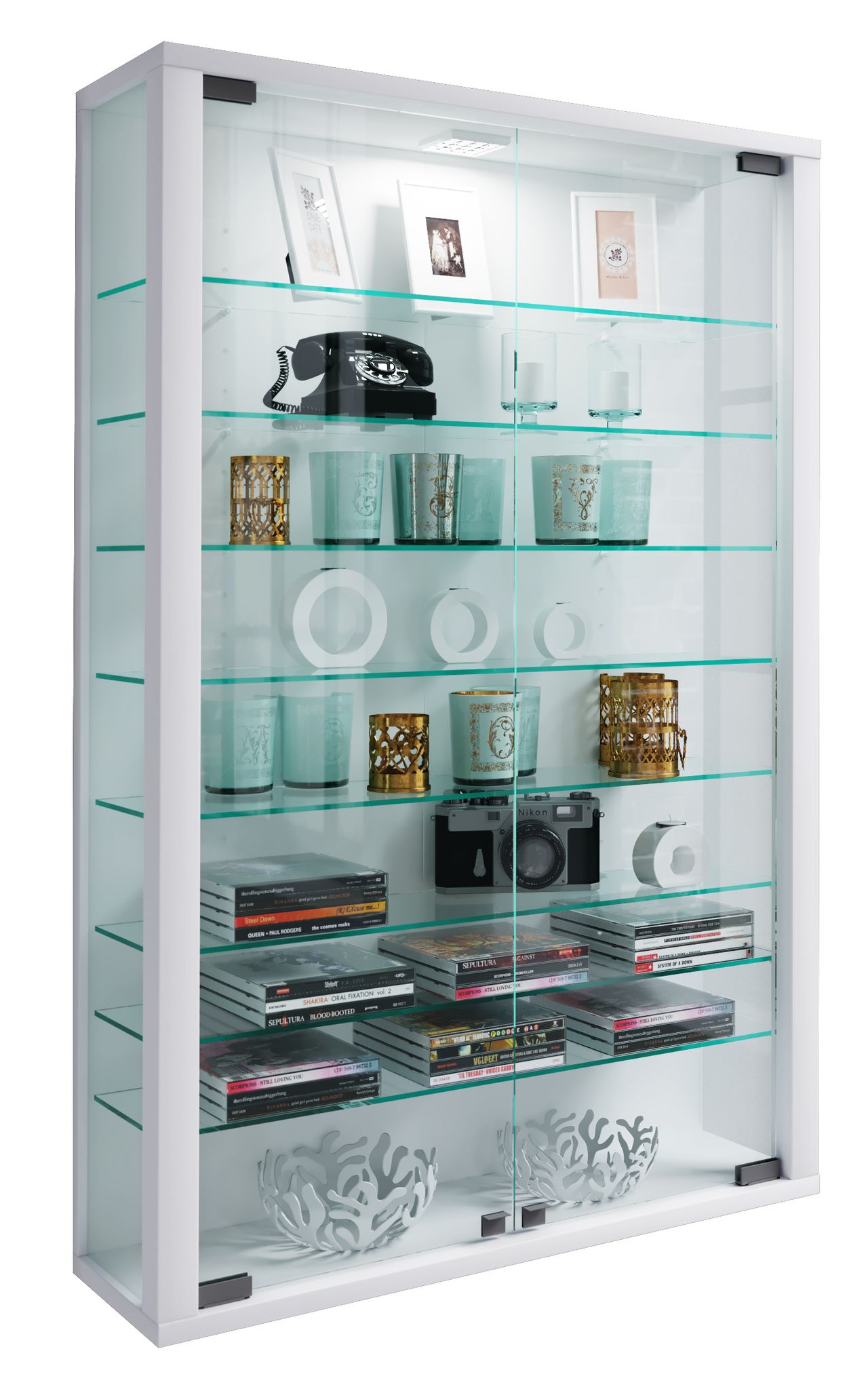 Vcm - Vitrine Murale Vitrosa H. 91 X L. 59 X P. 18 Cm Blanc