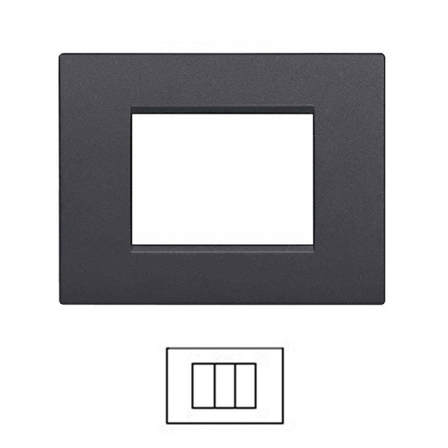 Tot Elettric T1 503 3m Modul Placca Quadra Nera Compatibile Con Bti...