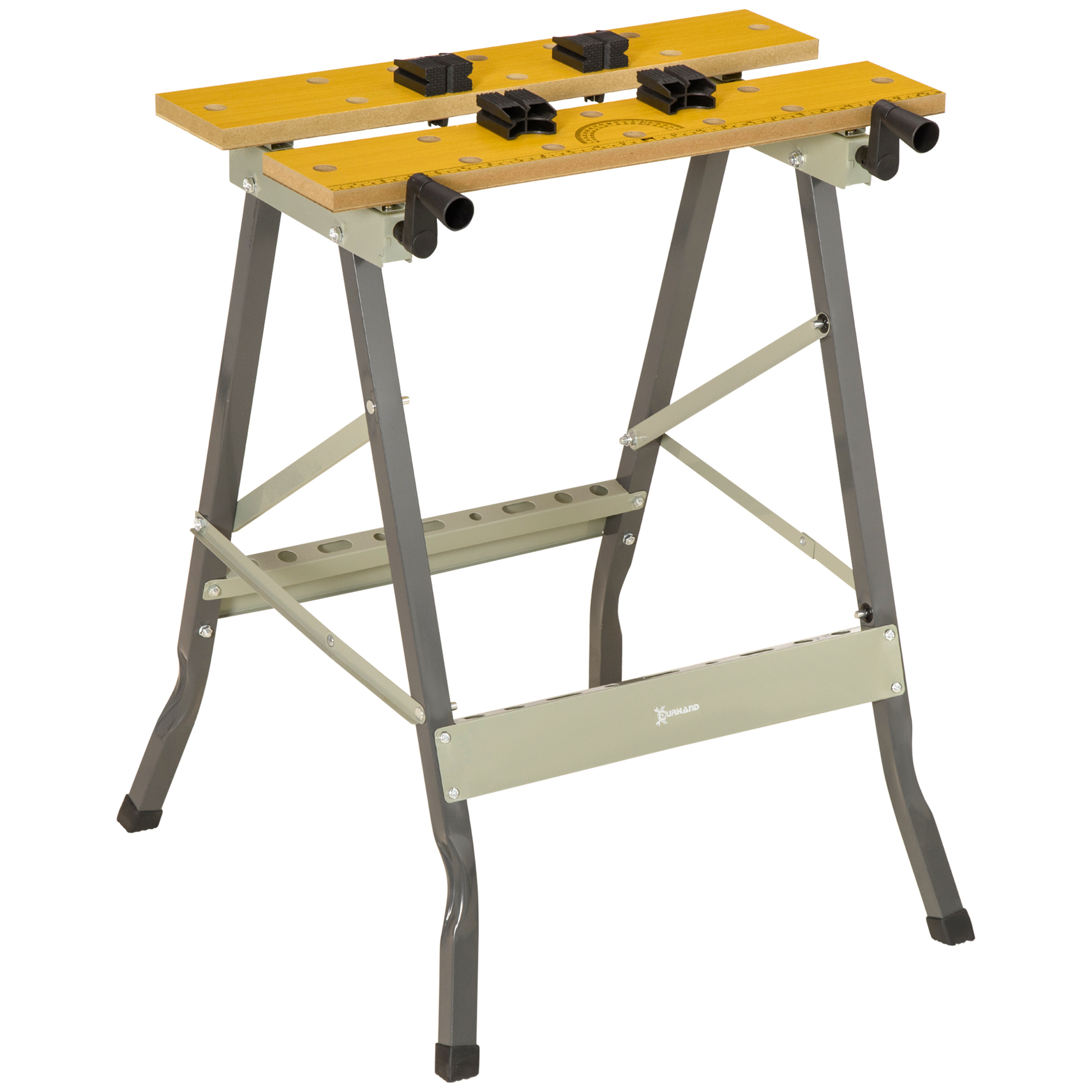 Établi pliant 3 en 1, plateau MDF 62,5 x 60,5 x 78,5 cm, gris