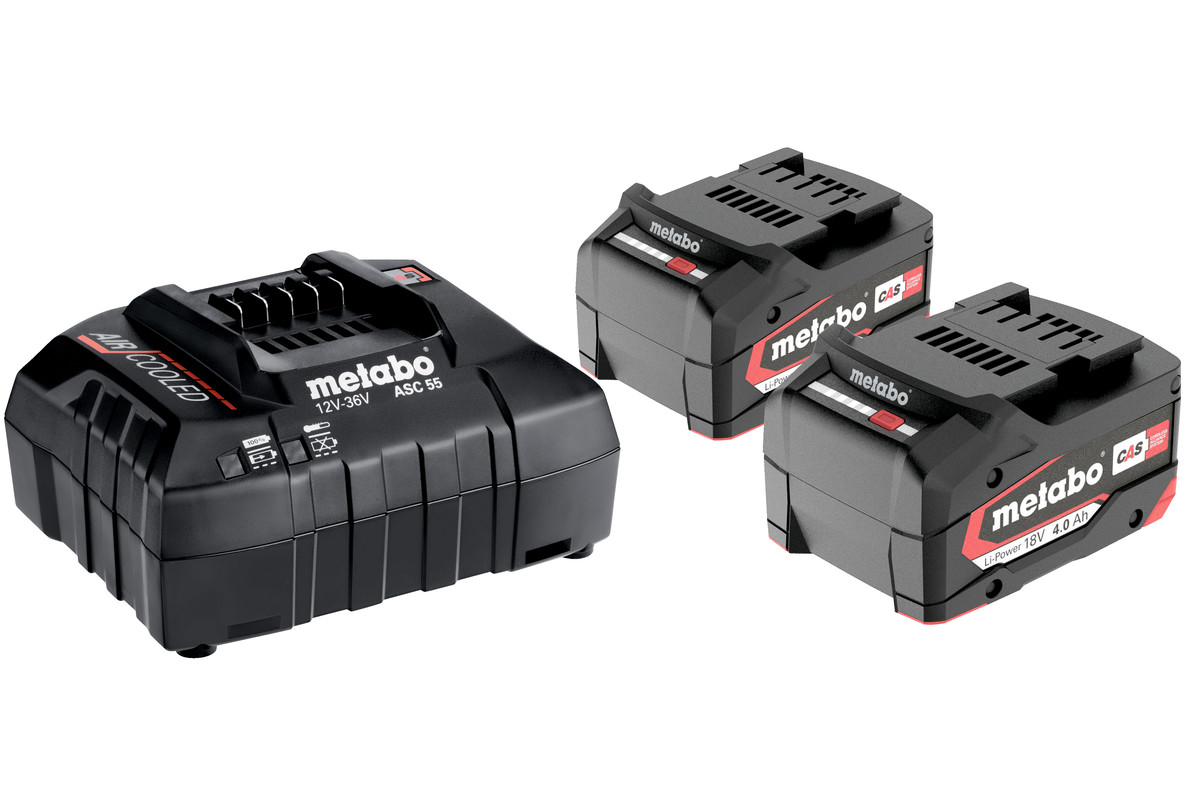 Metabo Akku Basic-Set 18V 2X 4.0Ah + Ladegerät Asc55 4007430244116