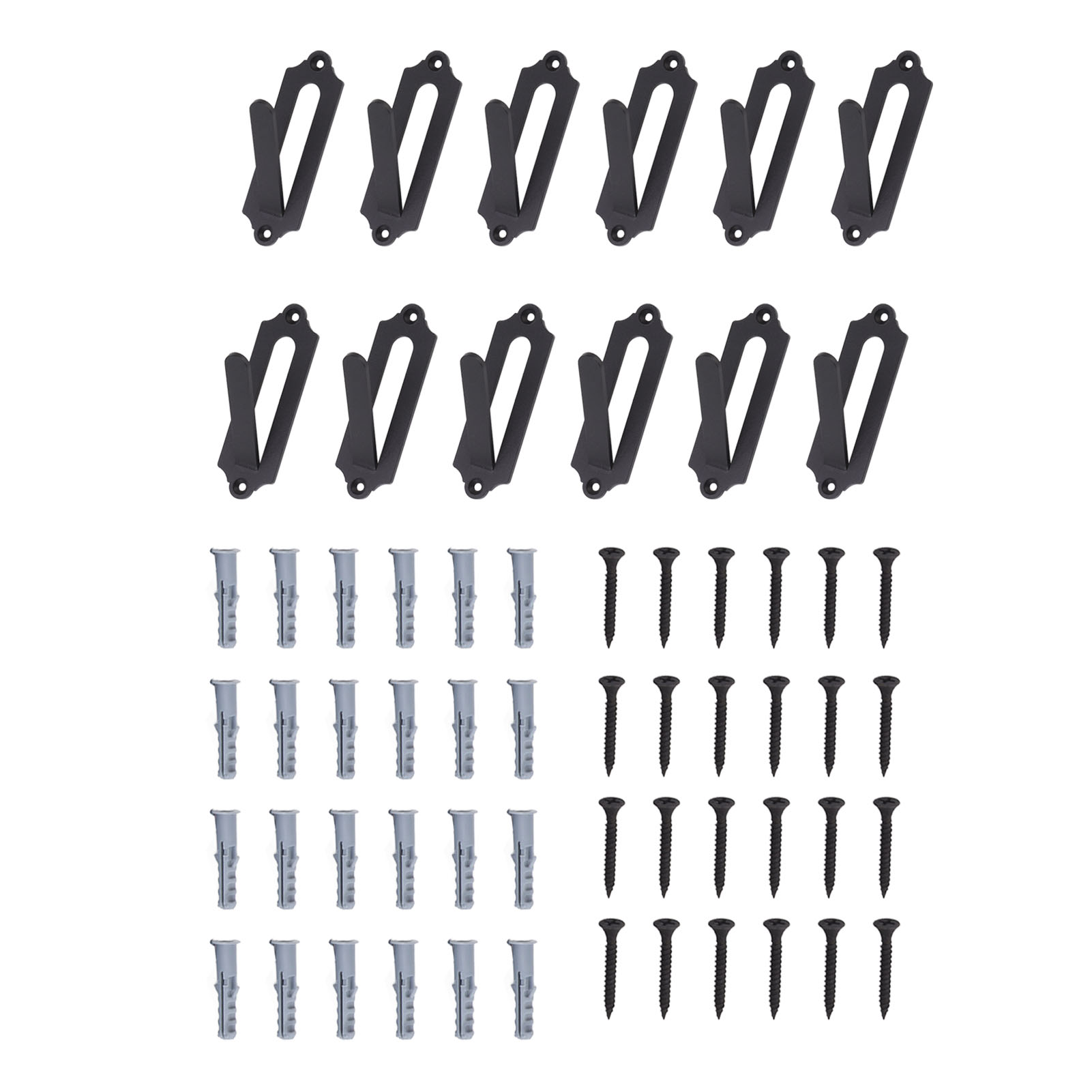 Crochets muraux pour crâne de style européen en fer, lot de 12 avec chevilles et vis