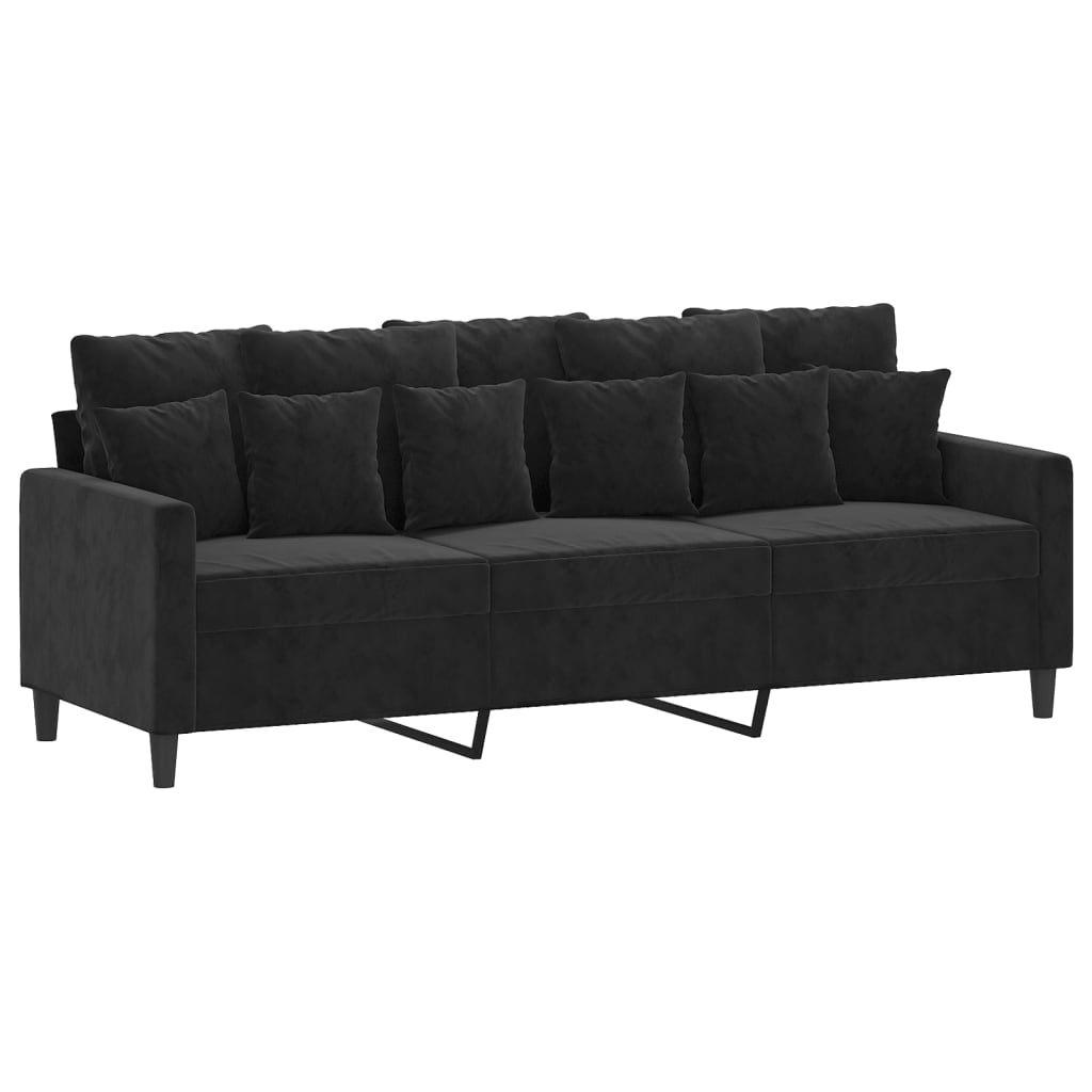 Schwarz Vidaxl 3-Sitzer-Sofa 180 Cm Samt - Bild 3