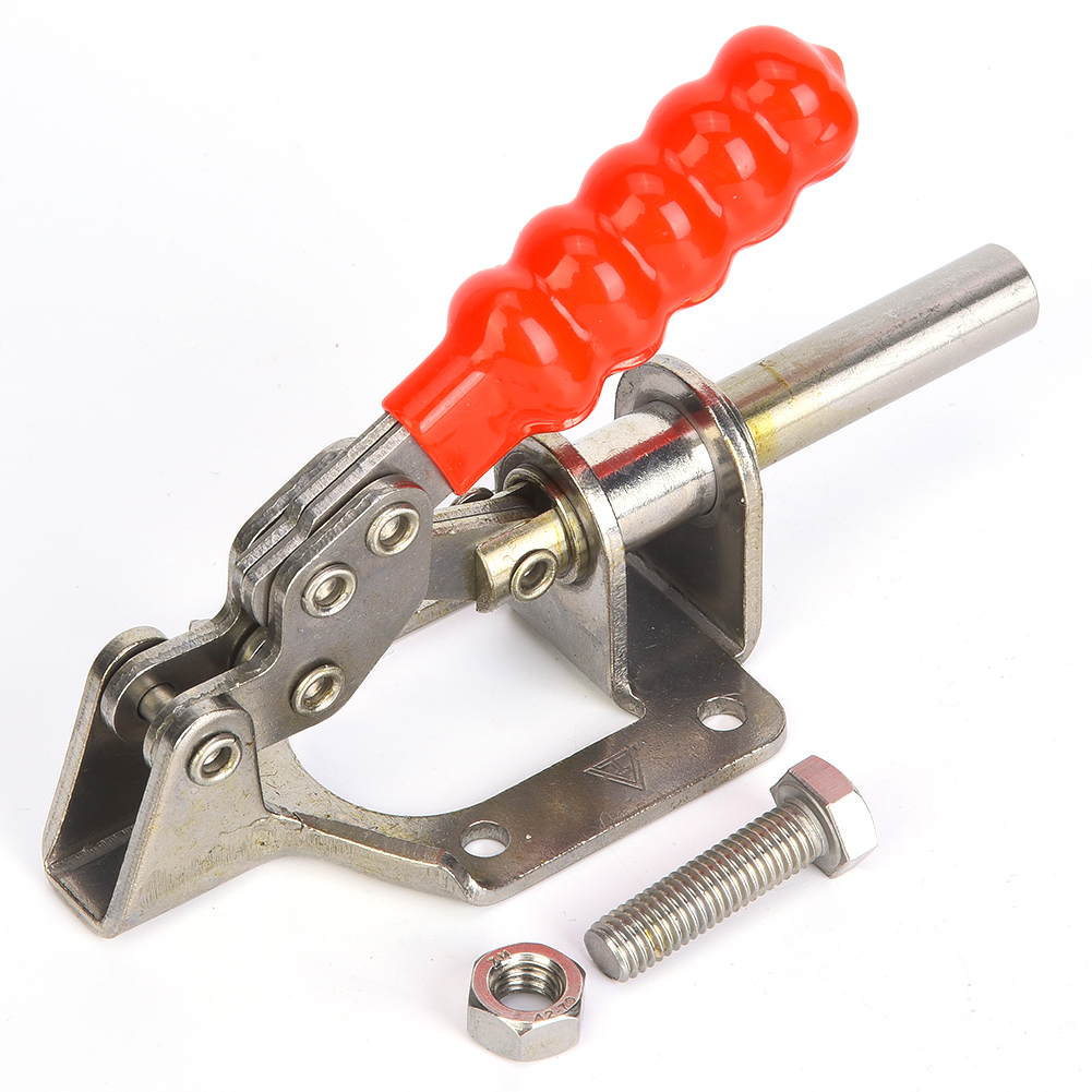 Serre-joint à levier à cliquet en acier inoxydable 304, capacité 136 kg, course 32 mm, tige M8x30 et écrou fournis