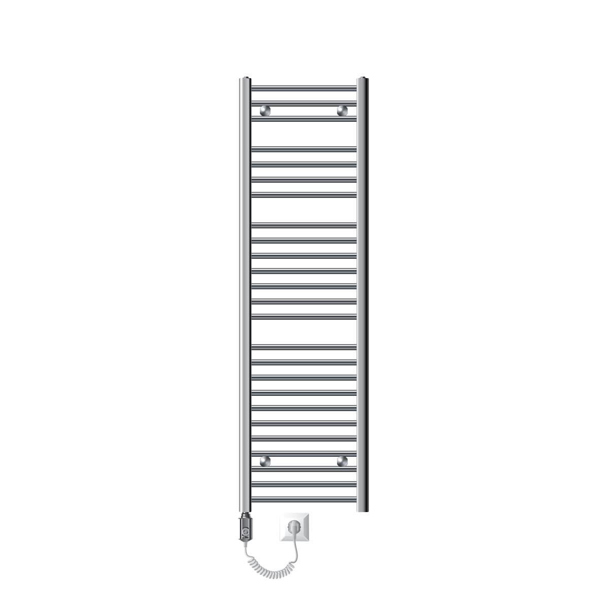 Luxebath - Ecd Germany Badheizkörper Elektrisch Mit Heizstab 1200w Große Leistung - 400 X 1500 Mm - Chrom - Gerade Mit Seitenanschluss - Heizkörper