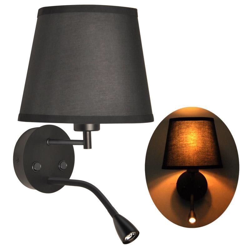 Barcelona Led - Applique Murale 'pair' E27 Avec Liseuse Led 3w - Noir