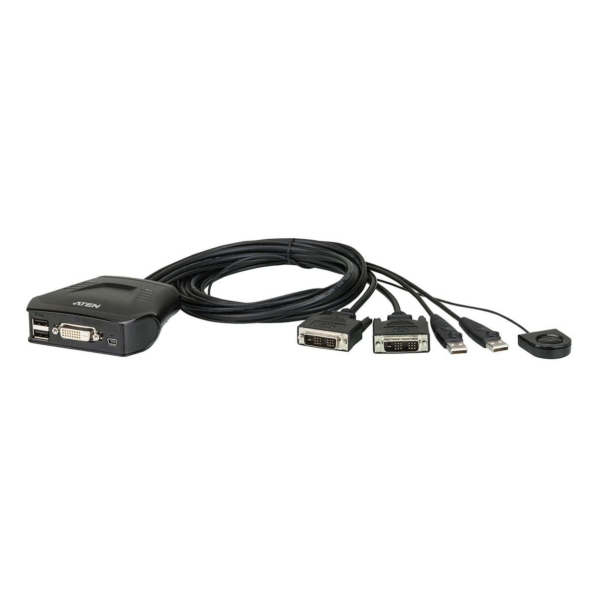 Aten CS22D-AT CS22D 2-Port Cable KVM Switch USB and DVI with Remote Port Sel ~E~ - Bild 5