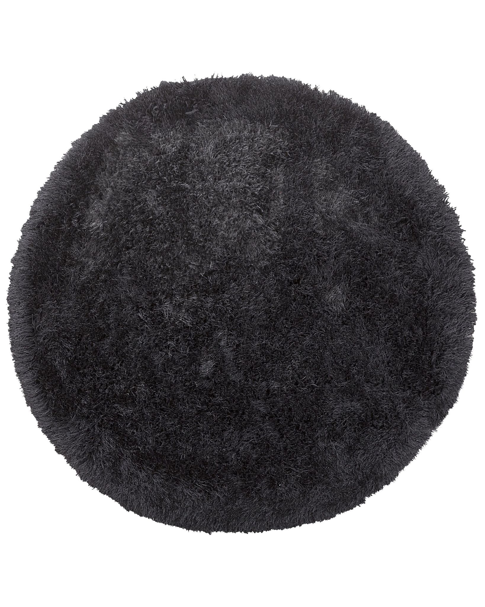 Beliani - Modern Living Room Bedroom Round Area Rug Shaggy High-pile 140 Cm Black Cide