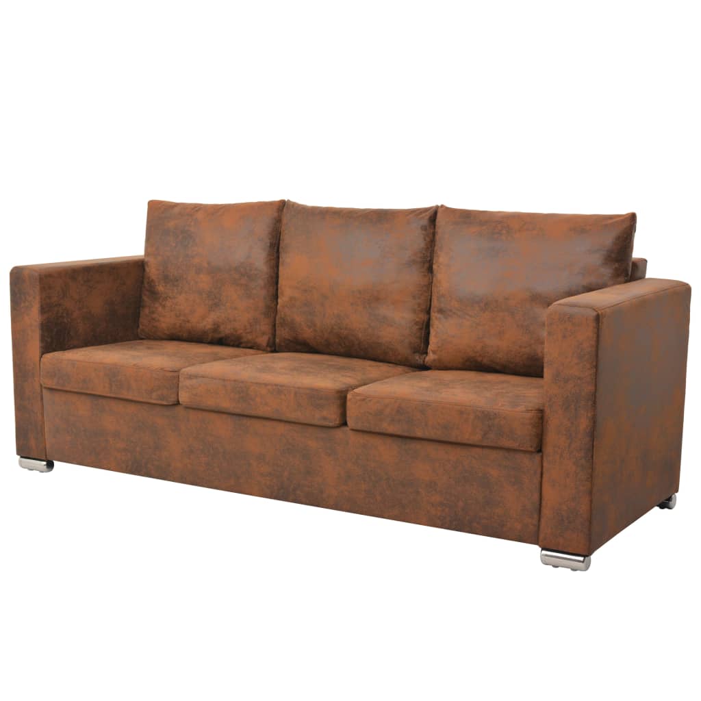 Vidaxl - Canapé À 3 Places 191 X 73 X 82 Cm Cuir Daim Artificiel