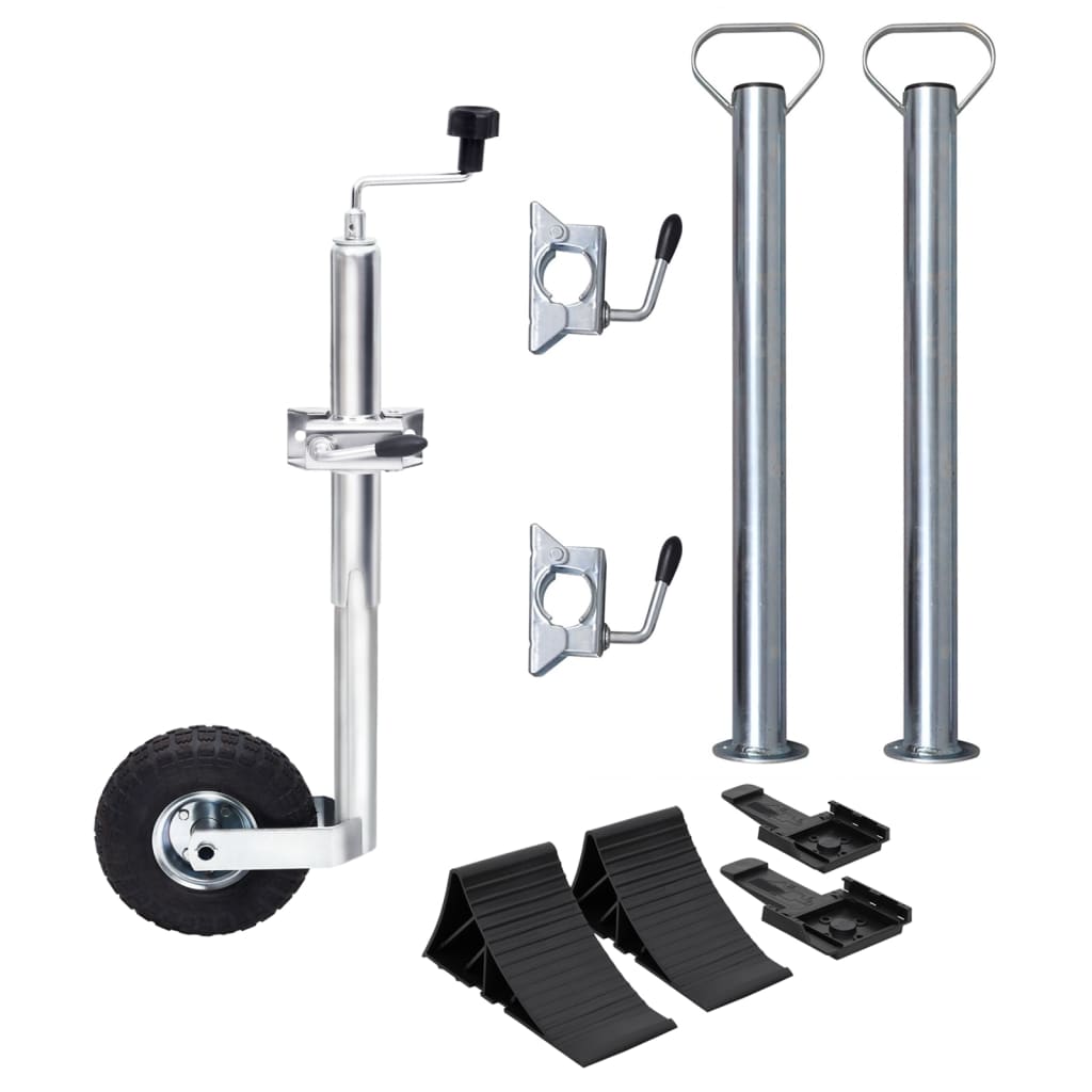 Jockey Wheel 48 Mm With 2 Support Tubes And 3 Split Clamps Vidaxl
