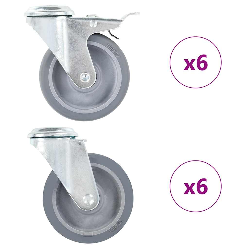 Vidaxl Grau Möbelrollen, Nawonetta (12 Stück) - Image 2