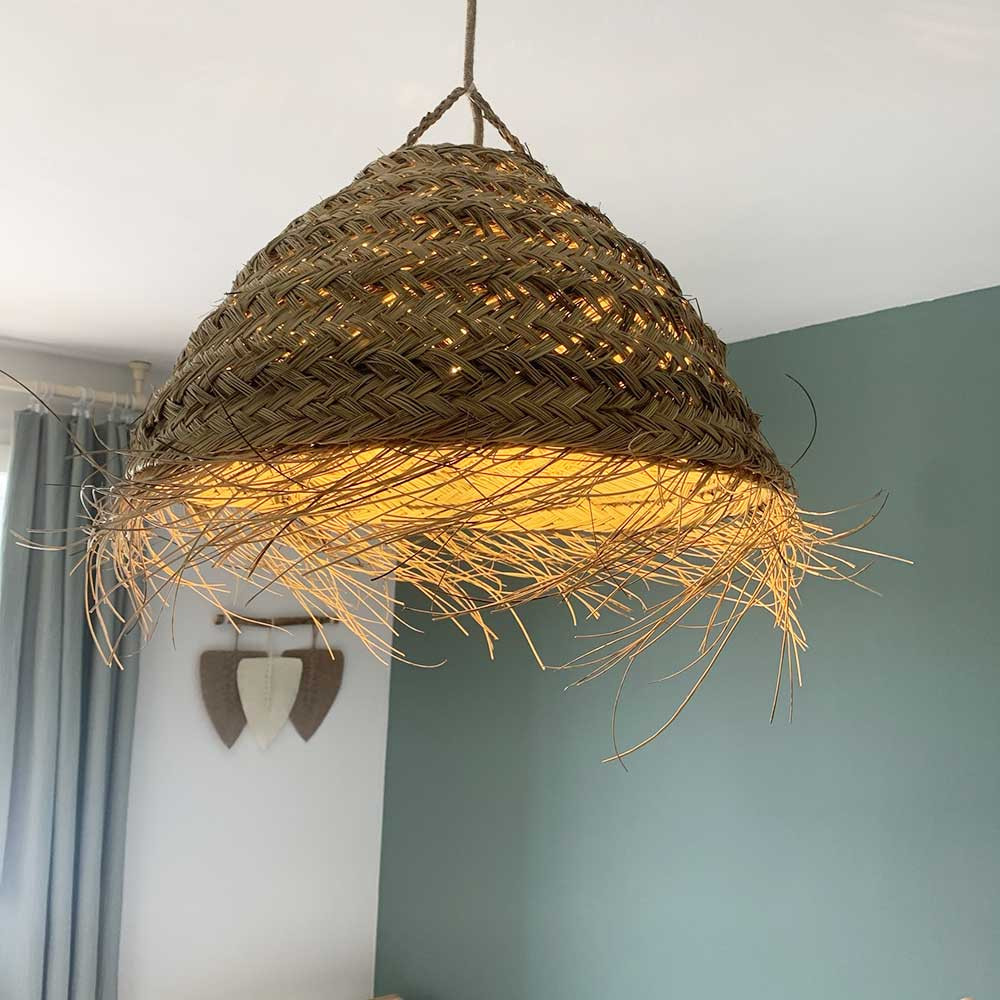 Abat Jour Pour Suspension Dôme M En Fibre Palmier 'doum' Du