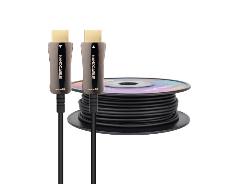 Nanocable Schwarz Nanokabel Kabel Hdmi V2.1 Aoc 8K@60Hz 4K@120Hz 48Gbps A/M-A/M, 100 M