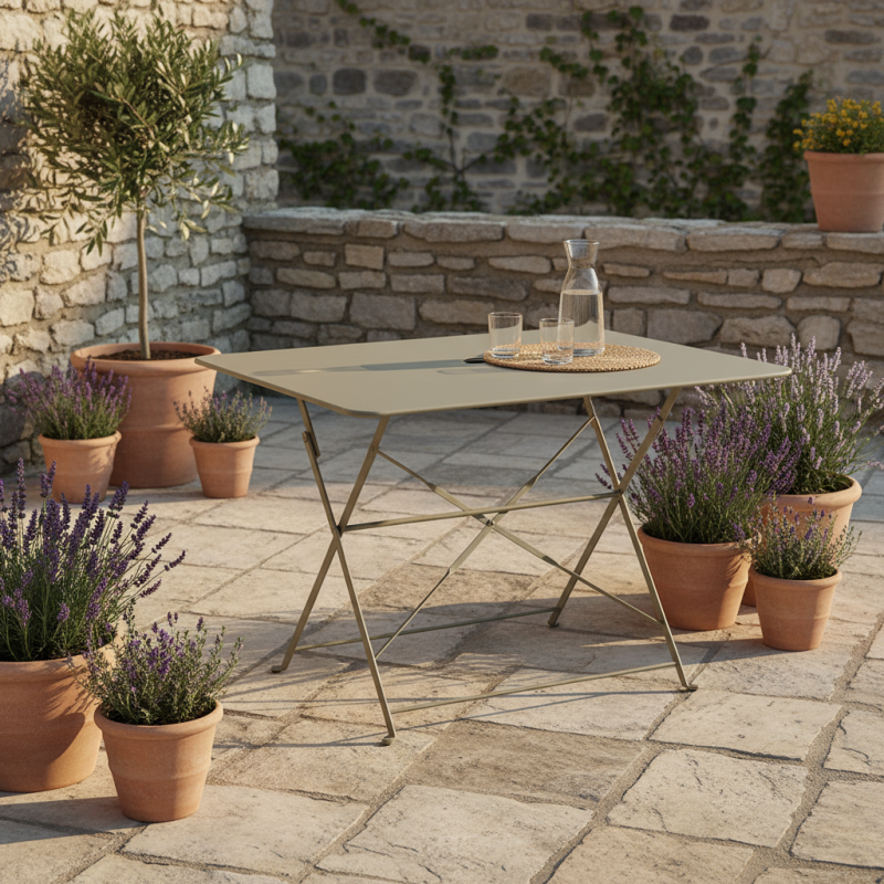 Chalet&jardin - Table Rectangulaire Pliante Bistrot - Taupe