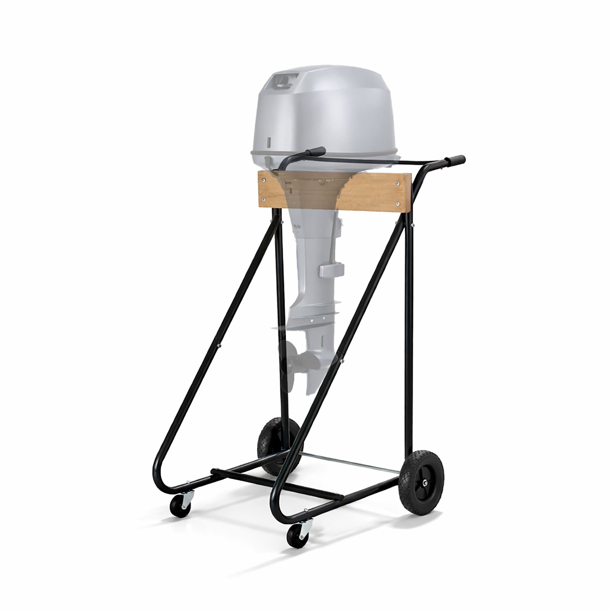 Support moteur hors-bord en acier et bois, charge 150 kg, roulettes pivotantes, 108 x 68 x 105 cm