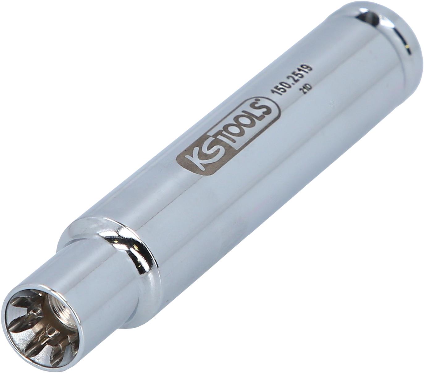 KS TOOLS 150.2519 Socket Female Splined (Ribe-CV®), Chrome Vanadium Steel