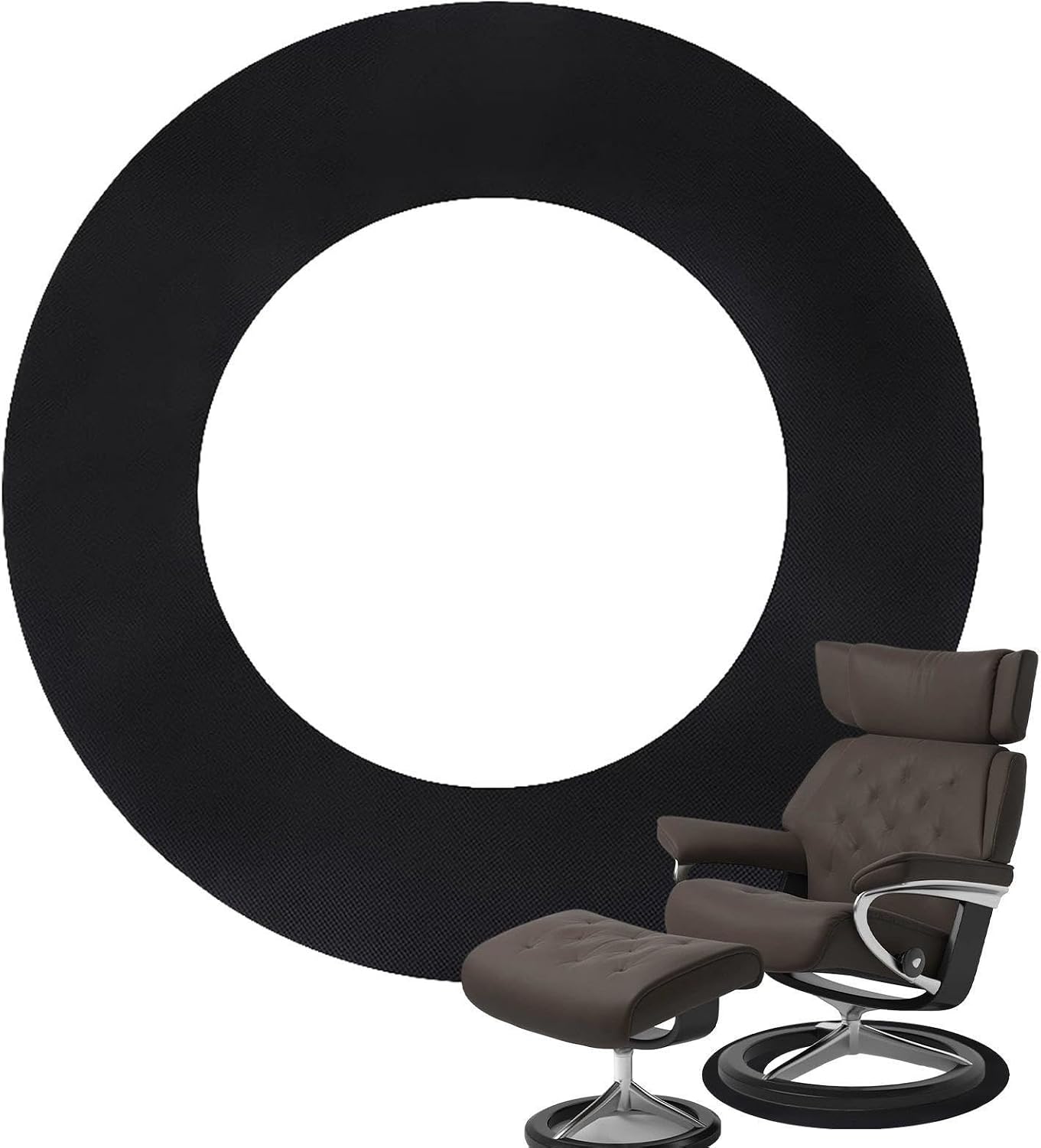 Tapis de sol antidérapant pour fauteuil inclinable, caoutchouc épais, noir