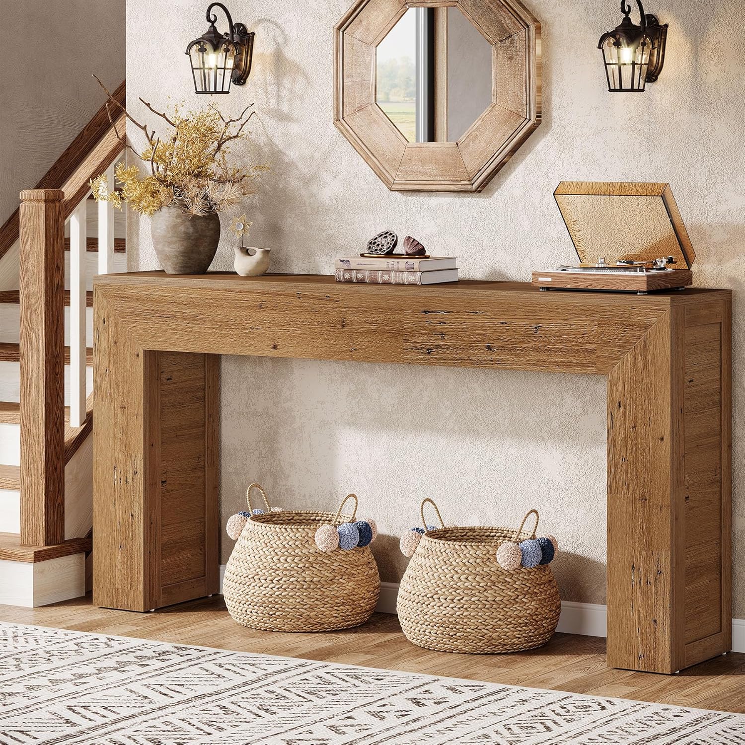 Tribesigns – Table Console Étroite 160 Cm – Bois E1 – Style Industriel