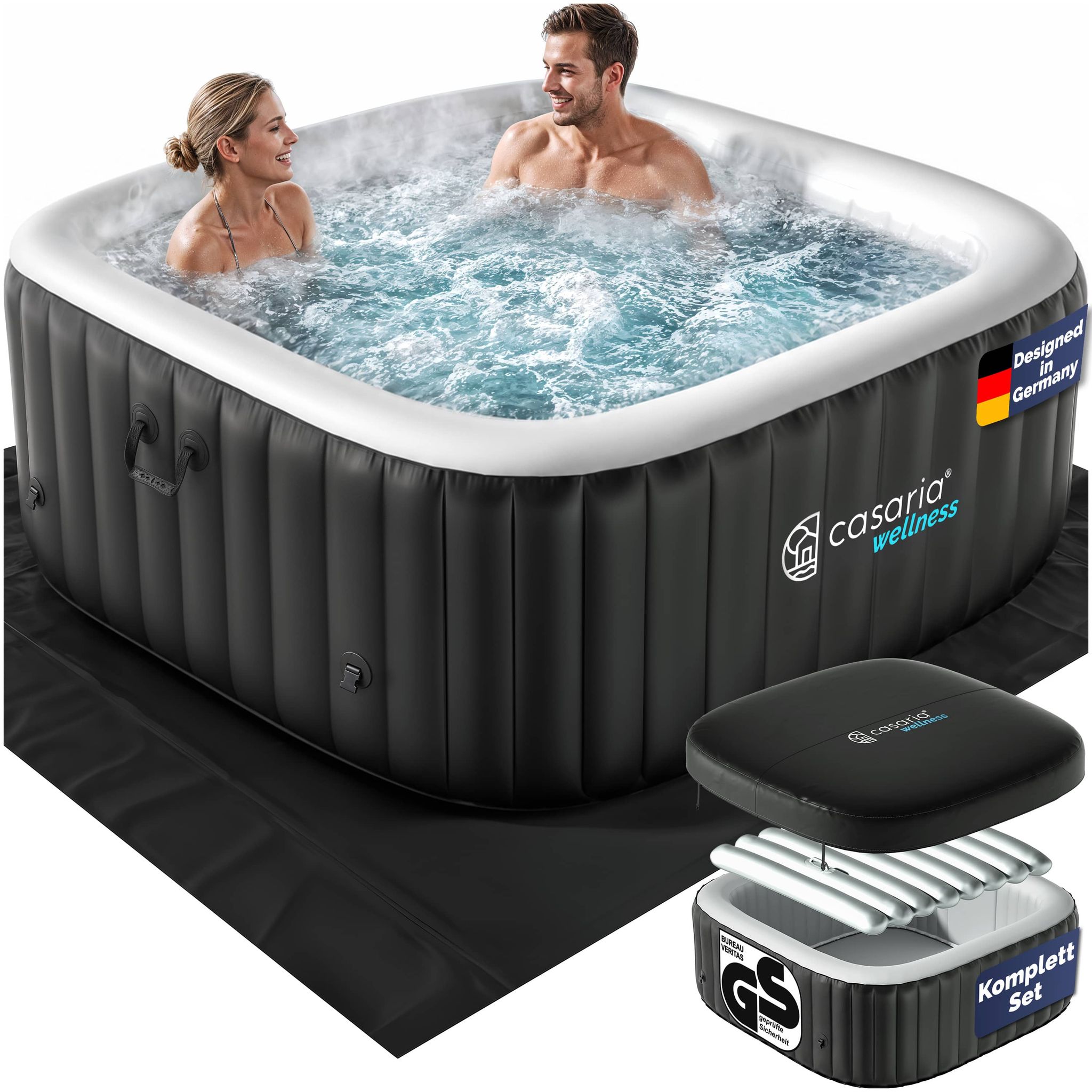 Casaria Piscina Idromassaggio Gonfiabile Vasca Spa Rotonda Quadrata 4-6 Persone Eckig M (de)