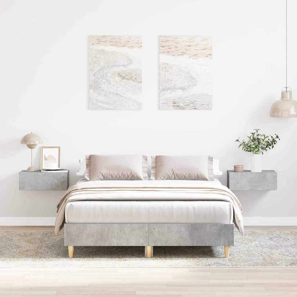 Cadre De Lit Gris Béton 120 X 190 Cm Bois D'Ingénierie Vidaxl
