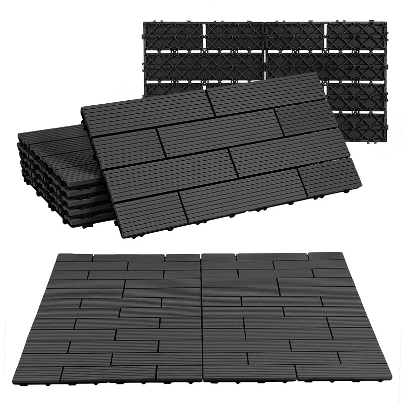 Jiubiaz Antracite 30x60cm Piastrelle Per Balconi E Terrazze, Resistenti Alle Intemperie E Di Facile Manutenzione 60 Pezzi