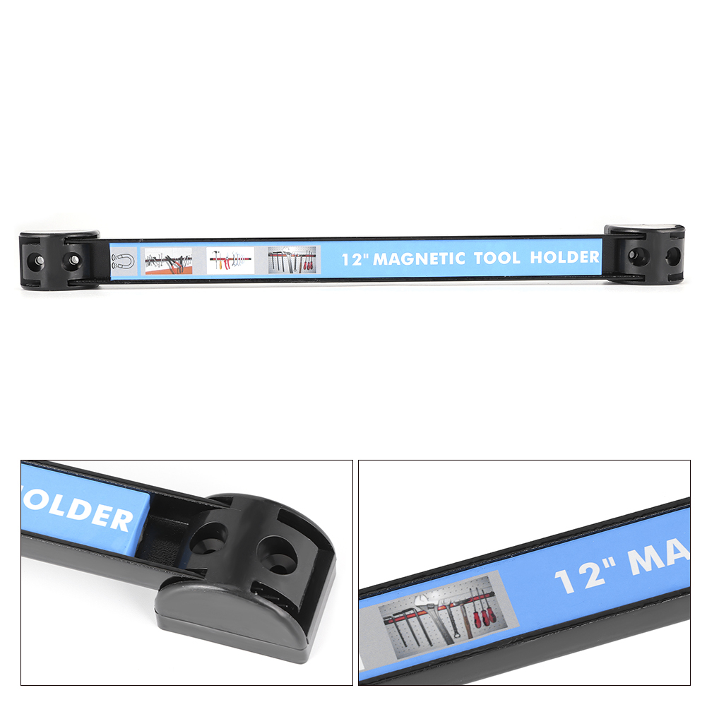 Barre aimantée 30 cm en acier au carbone A3, capacité 8 kg, bleu et noir