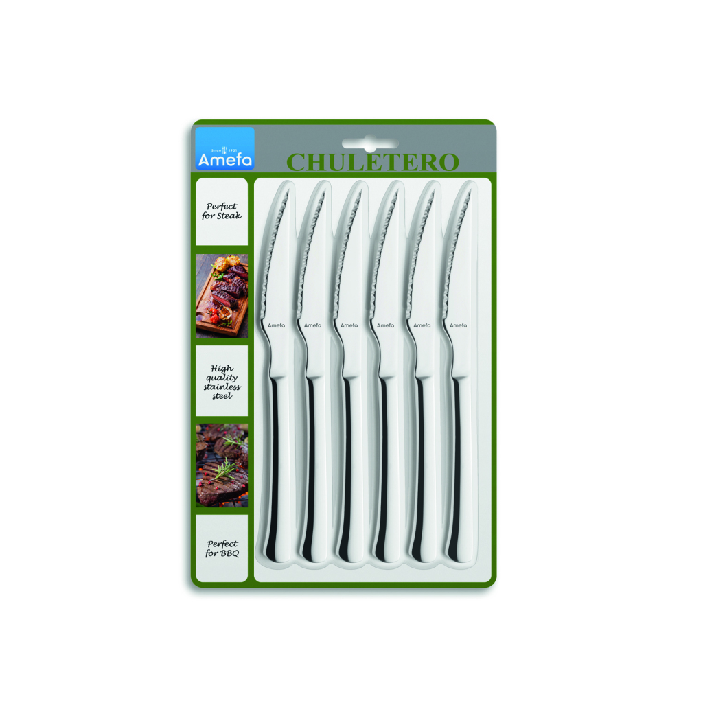 Amefa Chuletero 7038 - 6 steak knives on blister - Image 3