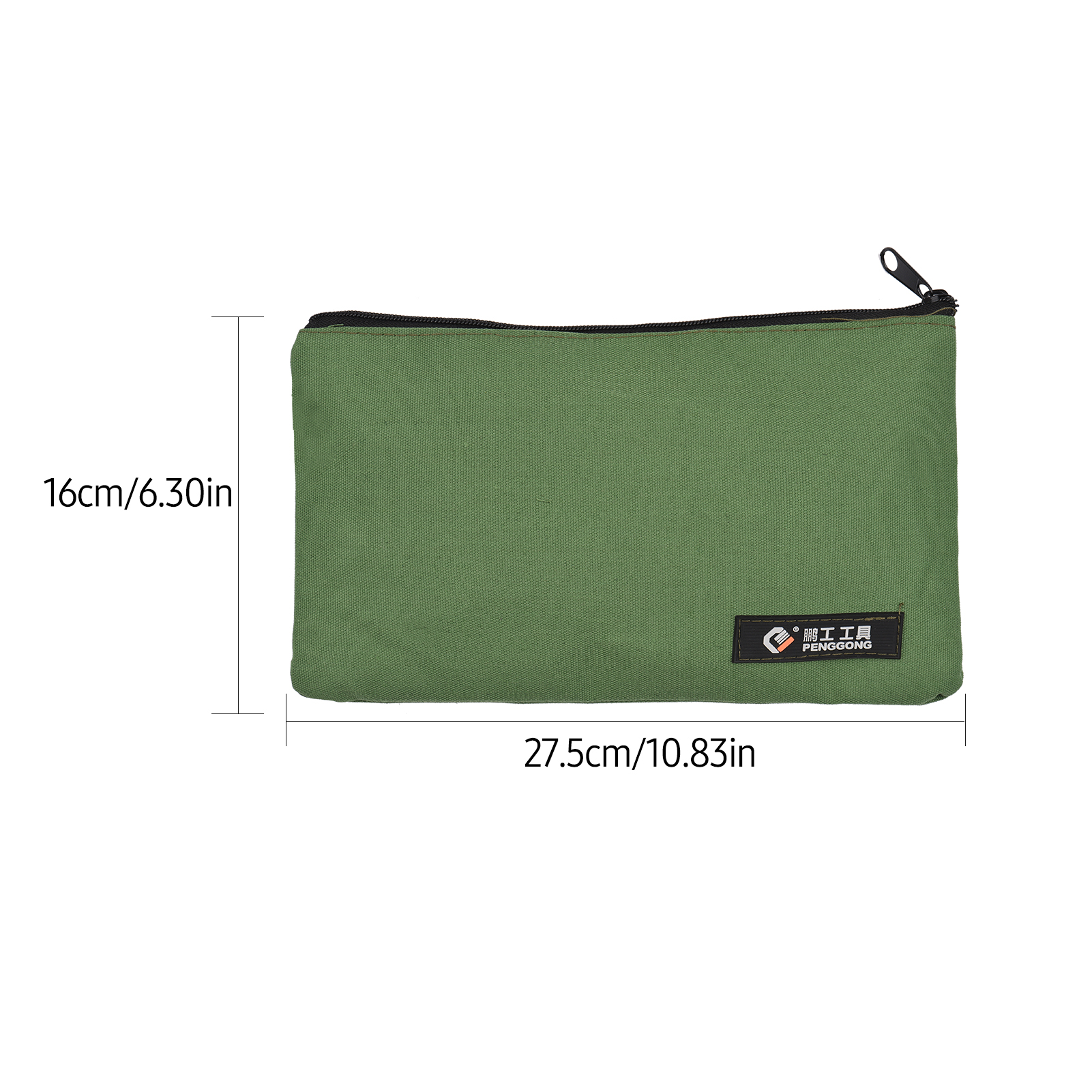 Sac à outils à fermeture éclair, pochette de rangement pour électricien et charpentier, pliable, vert