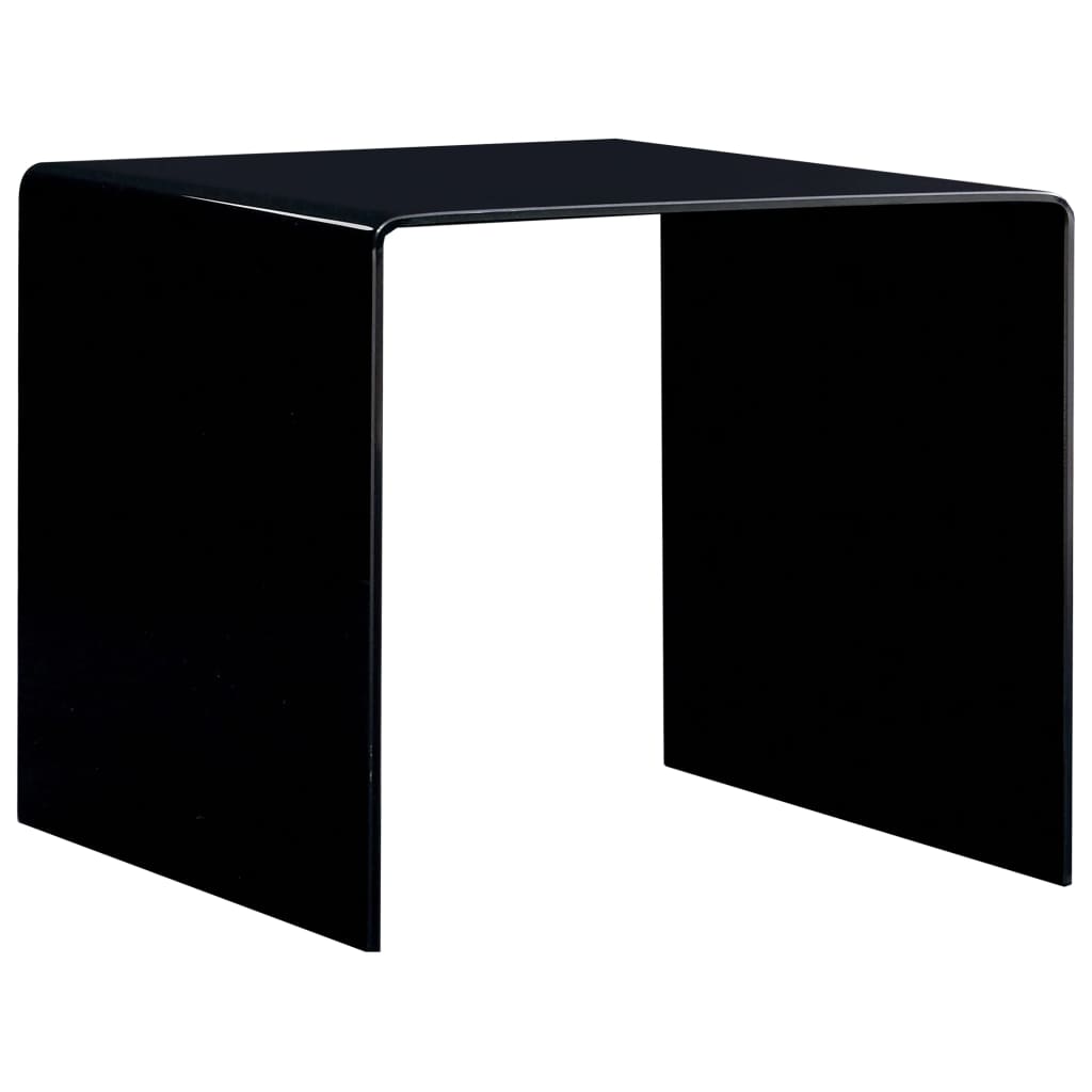 Coffee Table Black 50x50x45 Cm Tempered Glass Vidaxl