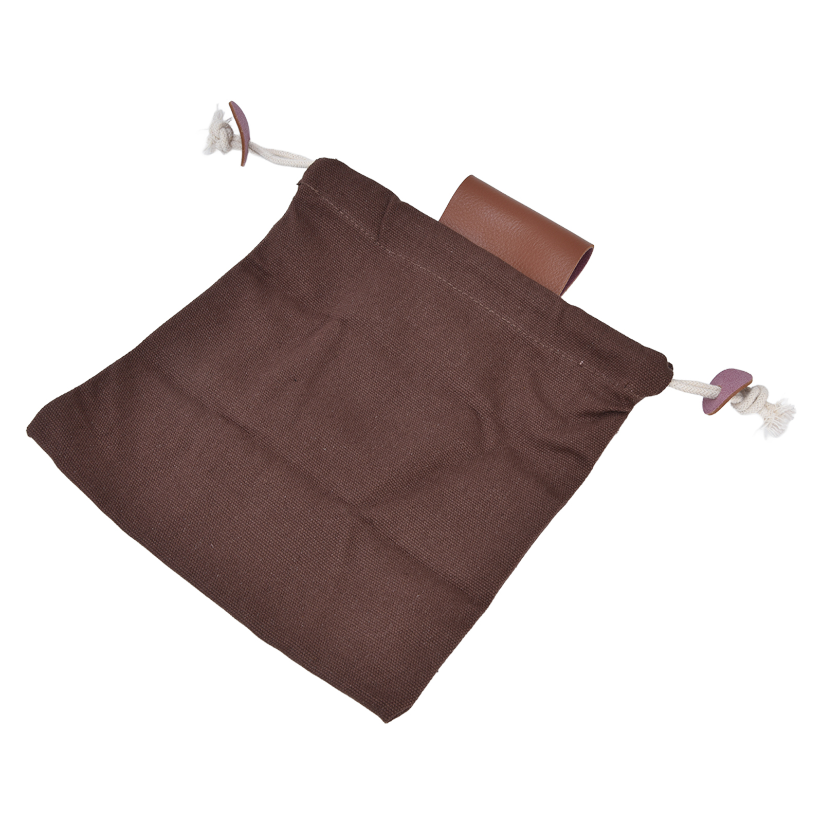 Sac de cueillette en toile robuste, poche ceinture en cuir PU, 21 x 23 x 34 cm, marron