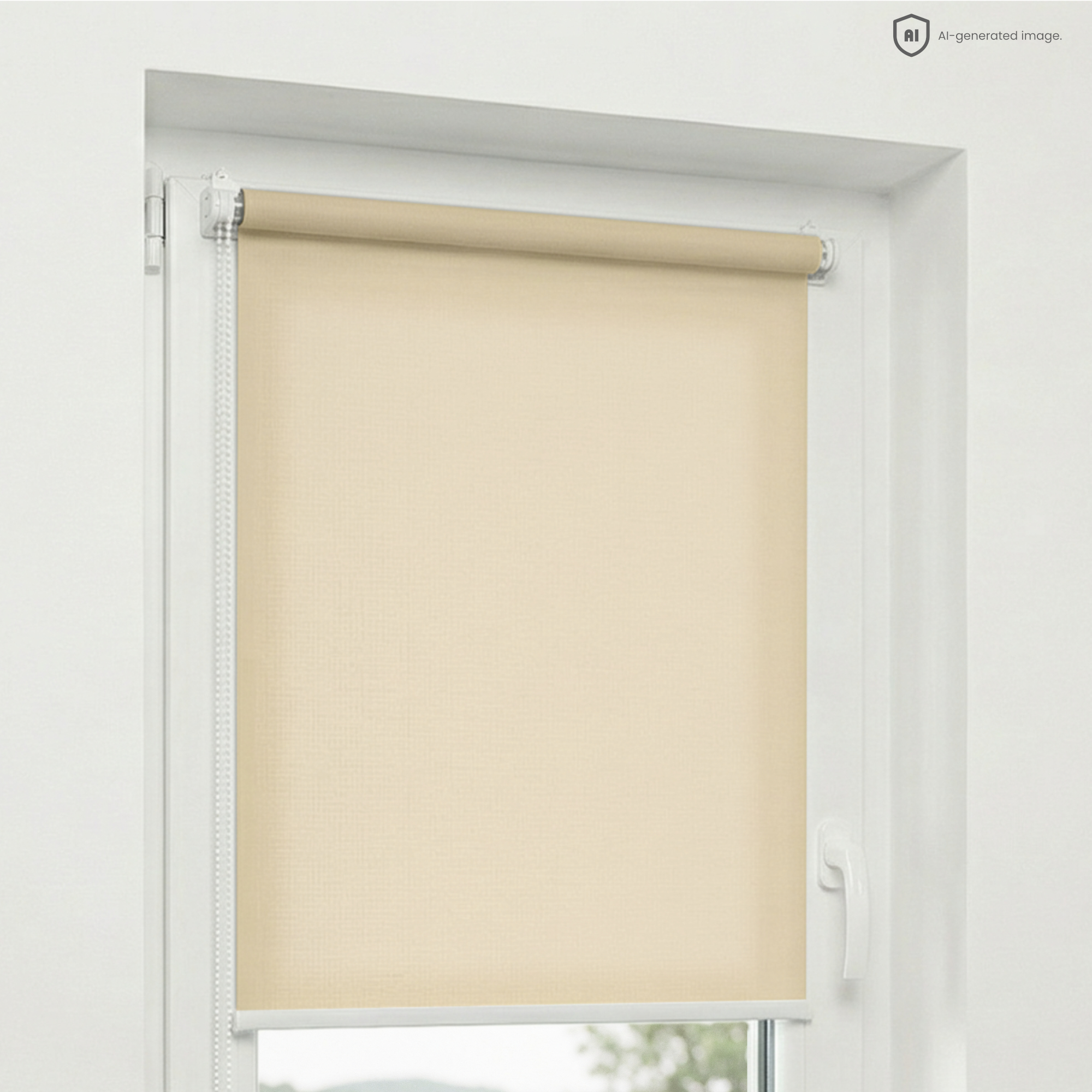 Estika Rollo Ohne Bohren - 100 X 150 Cm - Creme - Sonnenschutz Für Innenfenster - Halbtransparenter Stoff - Klemmfix-befestigung